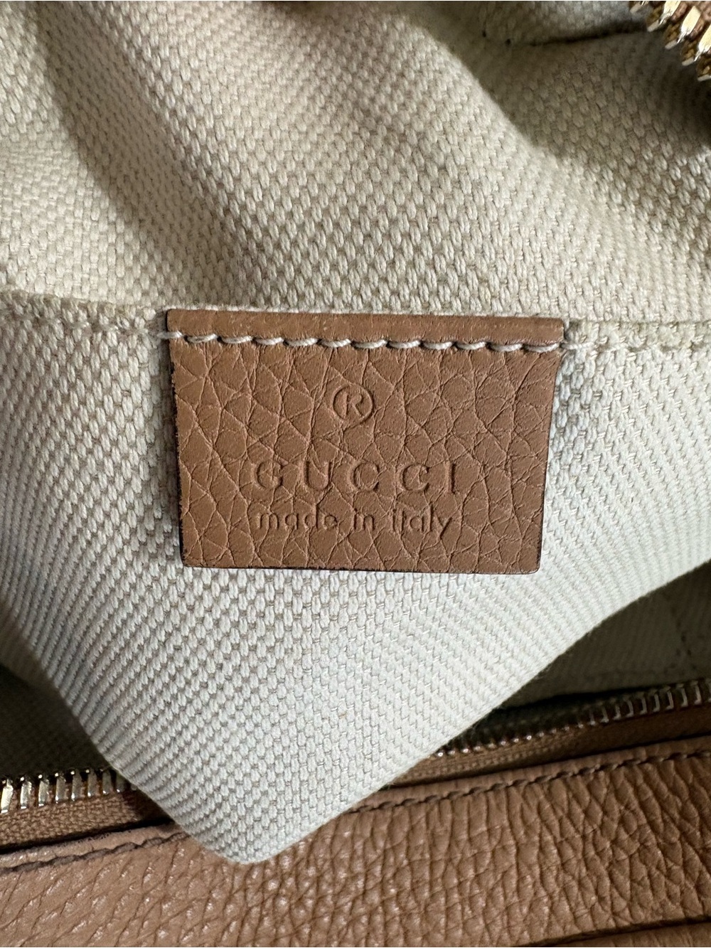 GUCCI Rose Beige CALFSKIN Leather SOHO DISCO Crossbody DESIGNER Bag PURSE - Picture 3 of 8